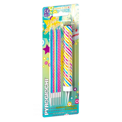 Feuerwerk Partybrunnen Happy Birthday + 12 Kerzen