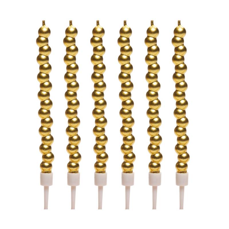 6er-Set goldene Bubble-Kerzen – 14 cm von Dekora