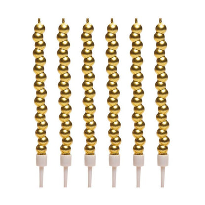 6er-Set goldene Bubble-Kerzen – 14 cm von Dekora