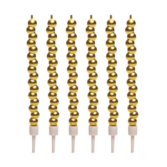 6er-Set goldene Bubble-Kerzen – 14 cm von Dekora