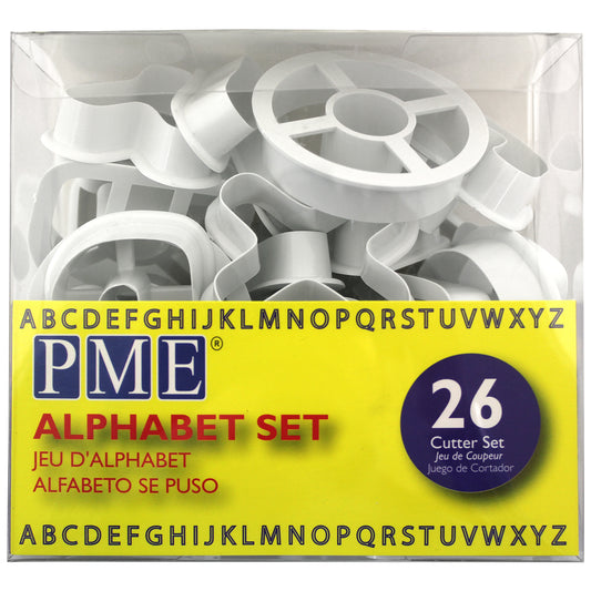 PME Alphabet-Ausstecher Set – 26-teiliges Buchstaben-Set für kreative Tortendekorationen
