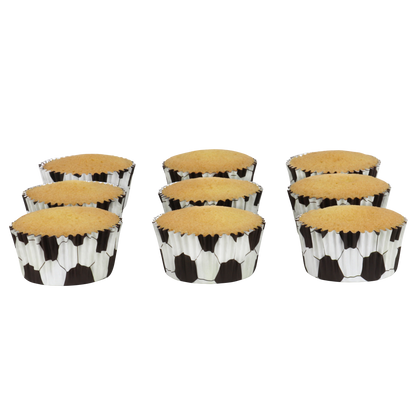 Cupcake-Förmchen mit Folienbeschichtung - Fußball 30er Pack