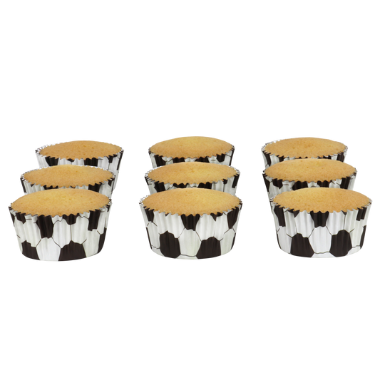Cupcake-Förmchen mit Folienbeschichtung - Fußball 30er Pack