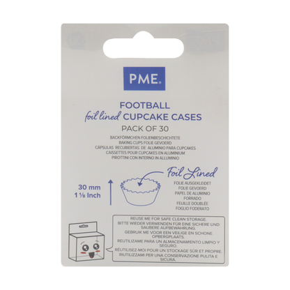 Cupcake-Förmchen mit Folienbeschichtung - Fußball 30er Pack