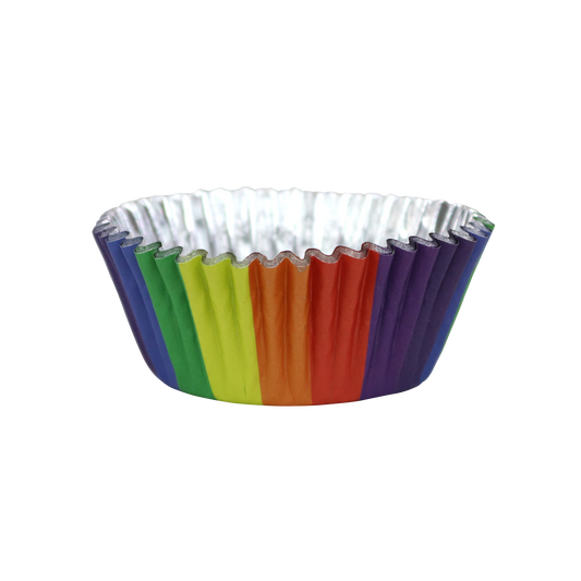 Cupcake-Förmchen mit Folienbeschichtung – Regenbogenfarben – 30 Stück