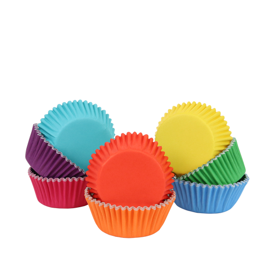 Cupcake-Förmchen mit Folienbeschichtung – Regenbogen – 100 Stück