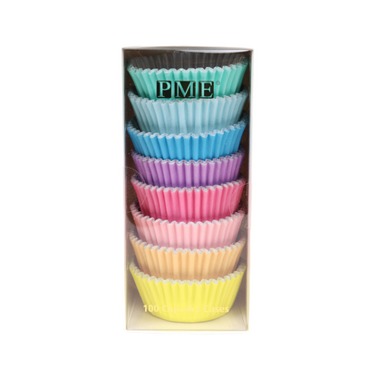 Cupcake-Förmchen mit Folienbeschichtung – Pastellfarben – 100 Stück