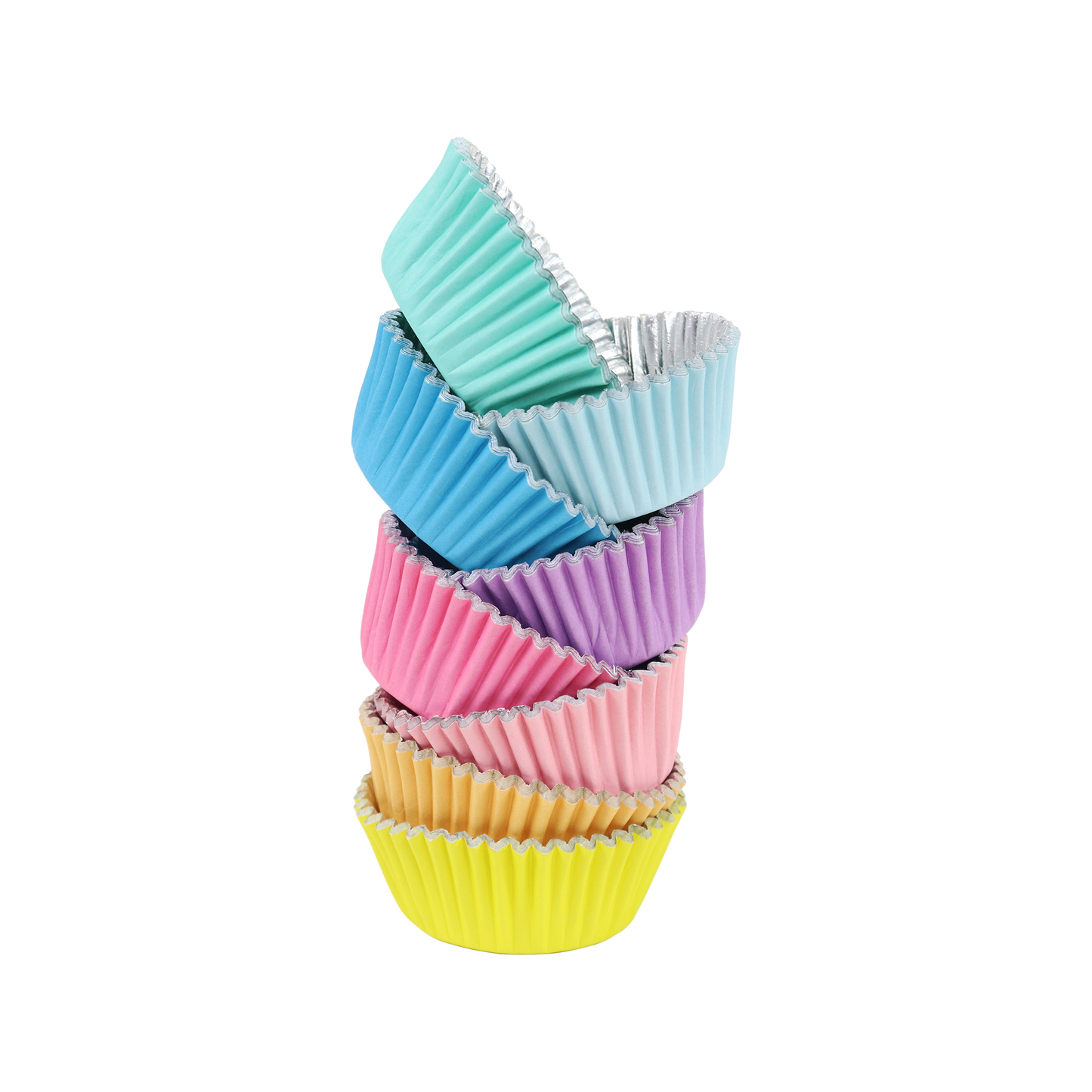 Cupcake-Förmchen mit Folienbeschichtung – Pastellfarben – 100 Stück