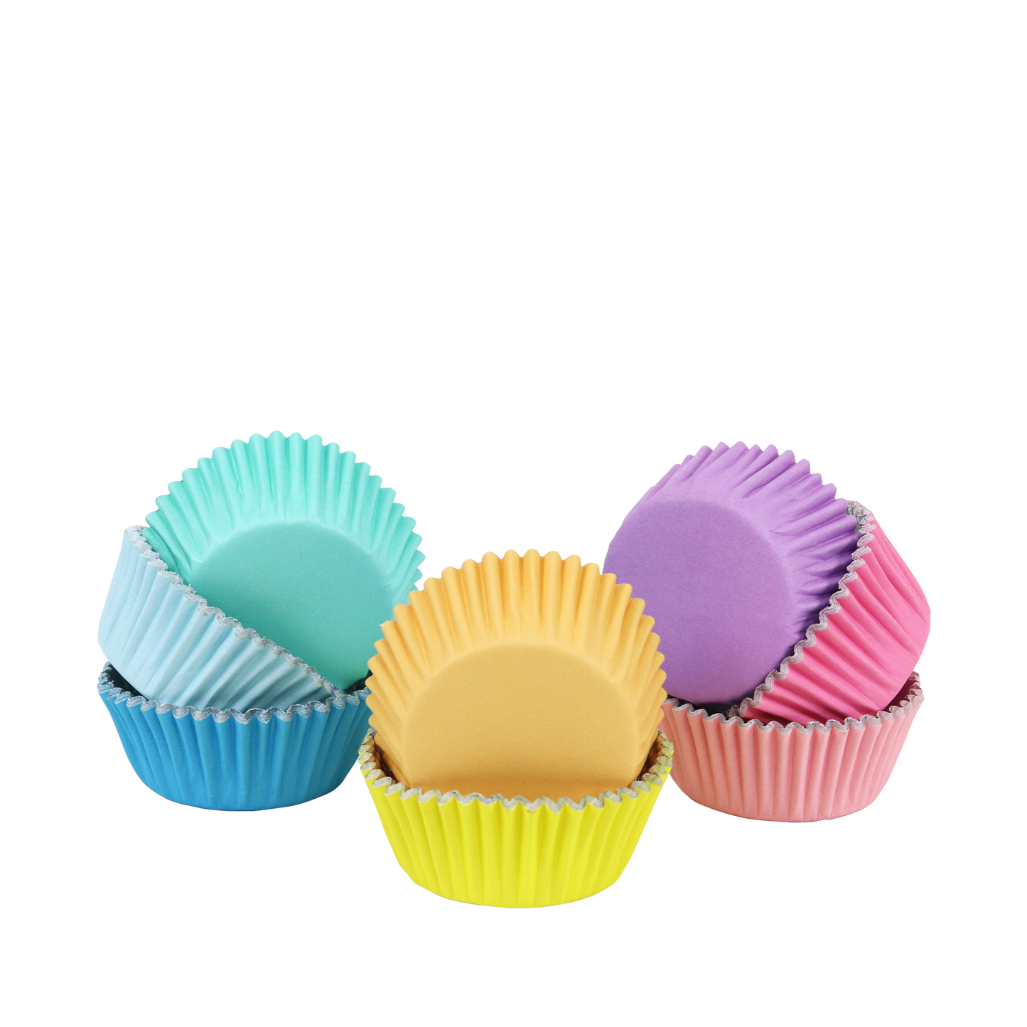 Cupcake-Förmchen mit Folienbeschichtung – Pastellfarben – 100 Stück