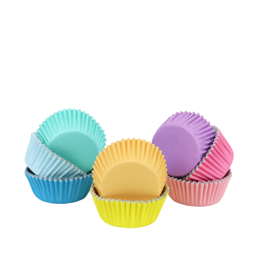 Cupcake-Förmchen mit Folienbeschichtung – Pastellfarben – 100 Stück
