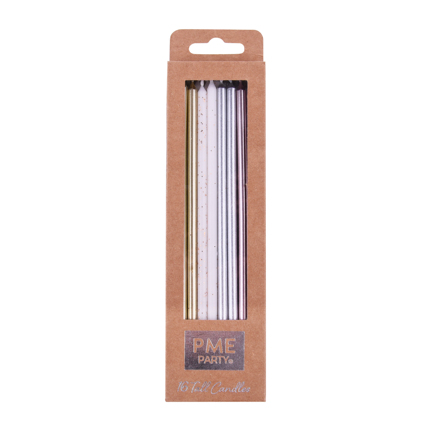 Kerzen – Gemischte Farben mit Haltern – 16 Stück (18 cm)