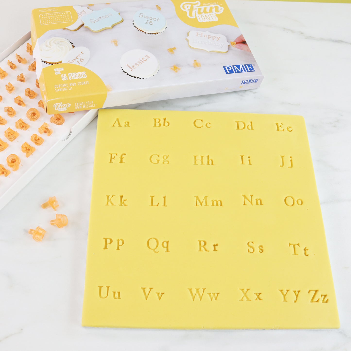 PME Fun Fonts – Cupcake & Cookie Stempel-Set – 66-teilig
