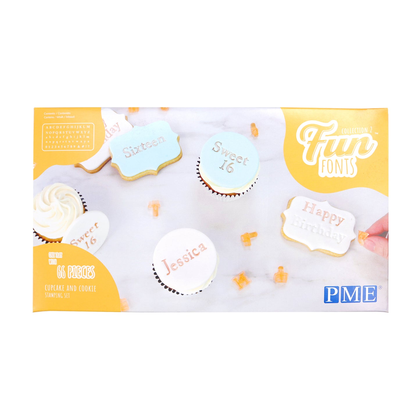PME Fun Fonts – Cupcake & Cookie Stempel-Set – 66-teilig