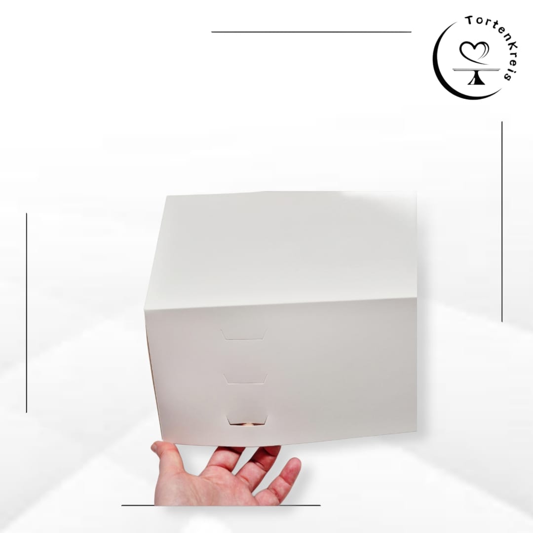 5er Set - Weiße Tortenbox – Höhenverstellbar – 25 x 25 x 20 bis 30 cm