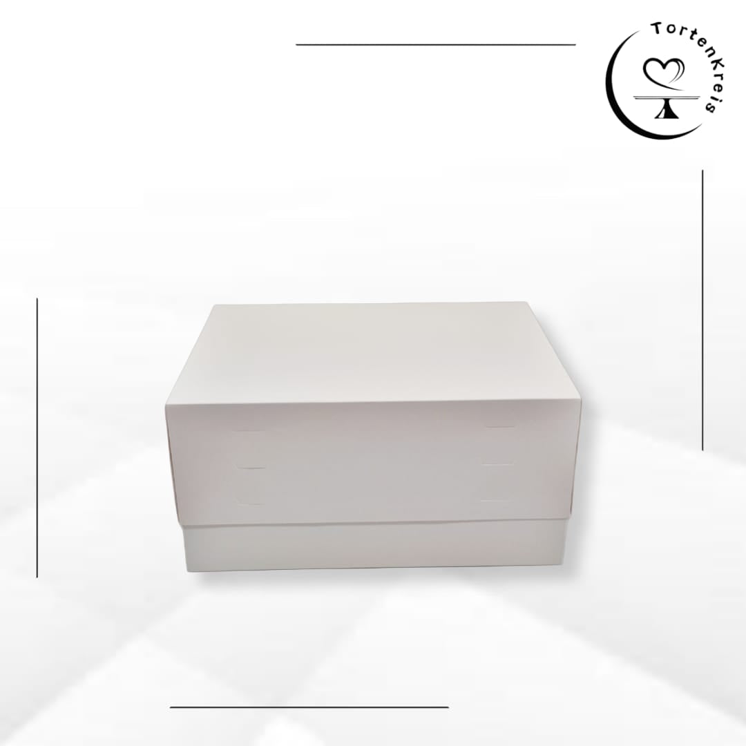 5er Set - Weiße Tortenbox – Höhenverstellbar – 40 x 30 x 20 bis 30 cm