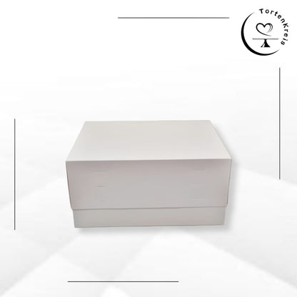 5er Set - Weiße Tortenbox – Höhenverstellbar – 40 x 30 x 20 bis 30 cm