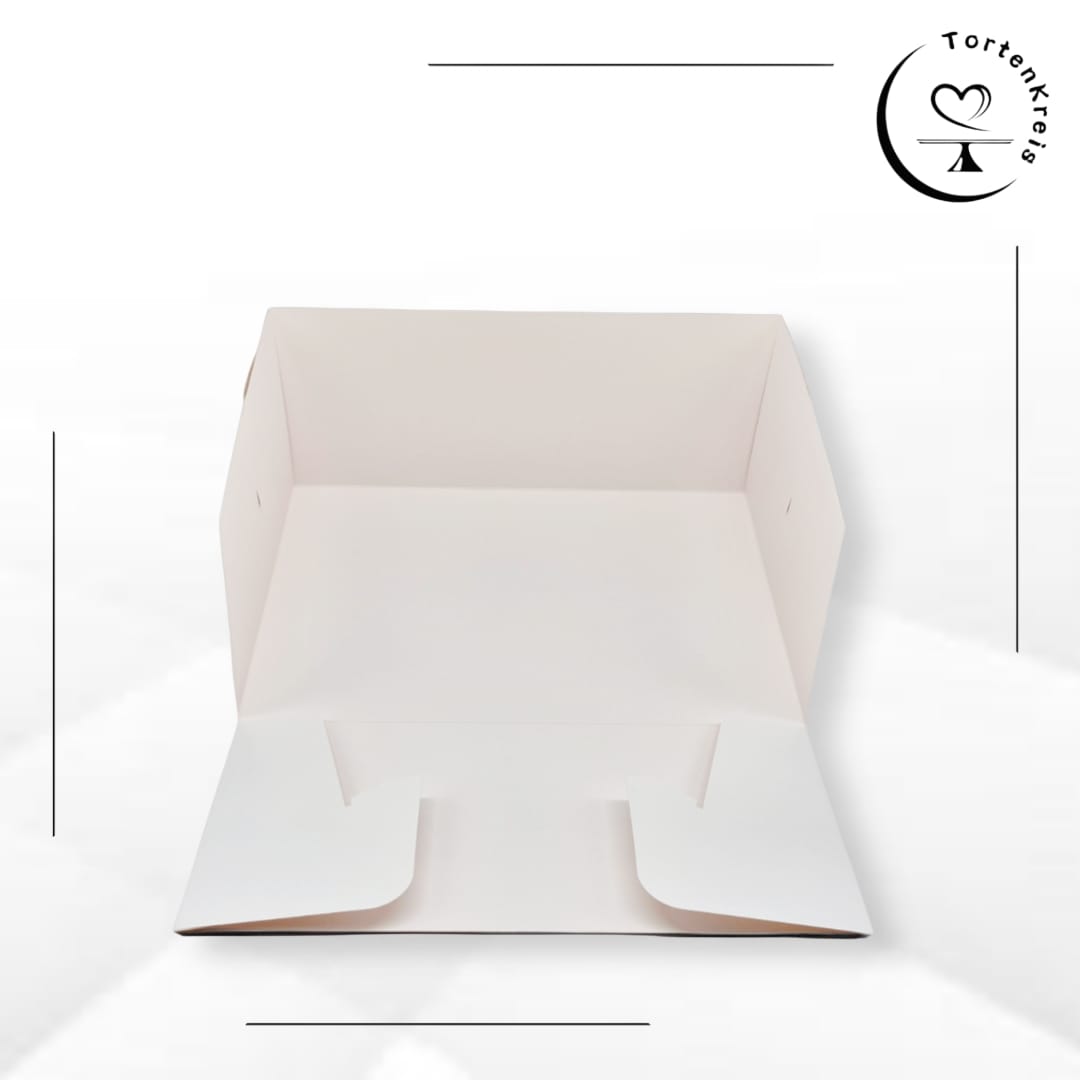 5er Set - Weiße Tortenbox – Höhenverstellbar – 40 x 30 x 20 bis 30 cm