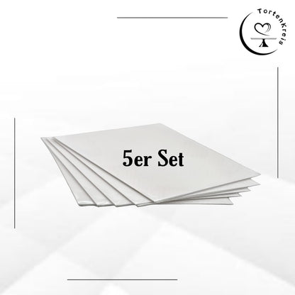 5er Set - Weiße Tortenbox – Höhenverstellbar – 40 x 30 x 20 bis 30 cm