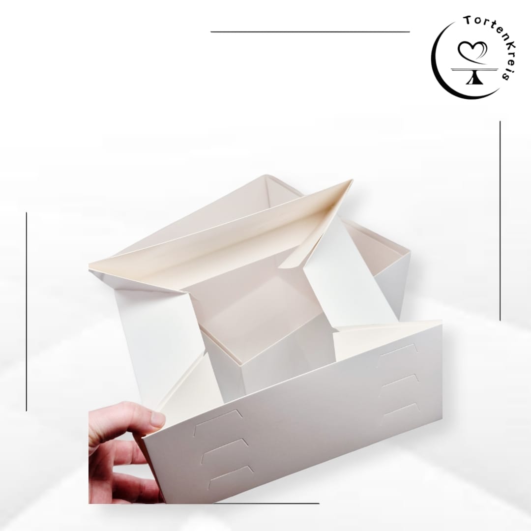 5er Set - Höhenverstellbare Tortenbox mit Sichtfenster – 30 x 30 x 20 bis 30 cm