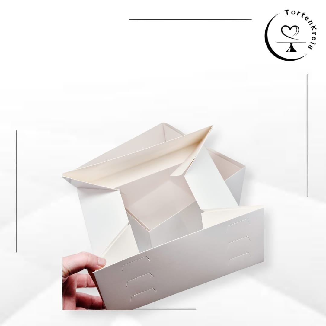 5er Set - Höhenverstellbare Tortenbox mit Sichtfenster – 25 x 25 x 20 bis 30 cm