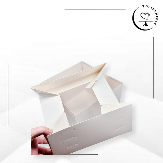 Höhenverstellbare Tortenbox mit Sichtfenster – 25 x 25 x 20 bis 30 cm