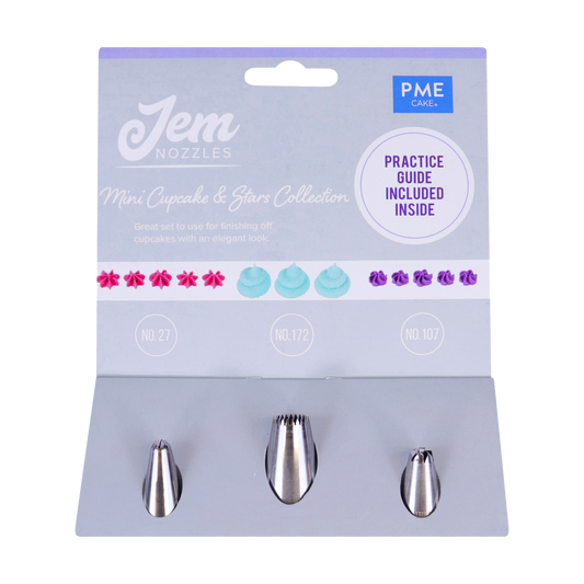 JEM Spritztüllen-Set – Mini-Cupcakes & Sterne Kollektion – 3-teilig
