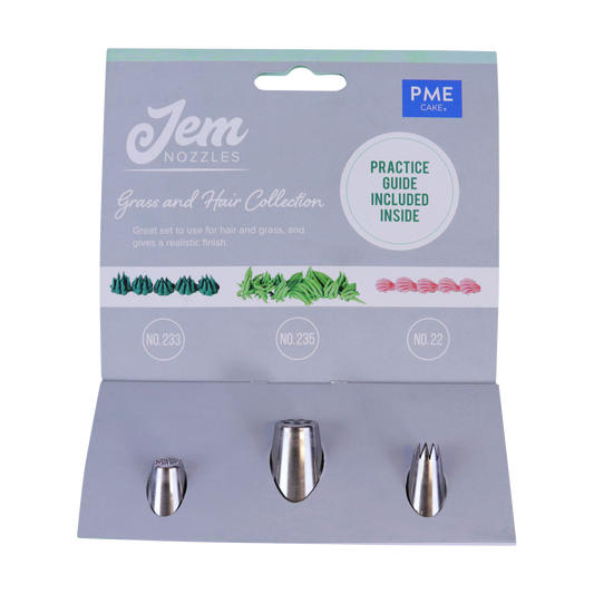 JEM Spritztüllen-Set – Gras & Haare Kollektion – 3-teilig