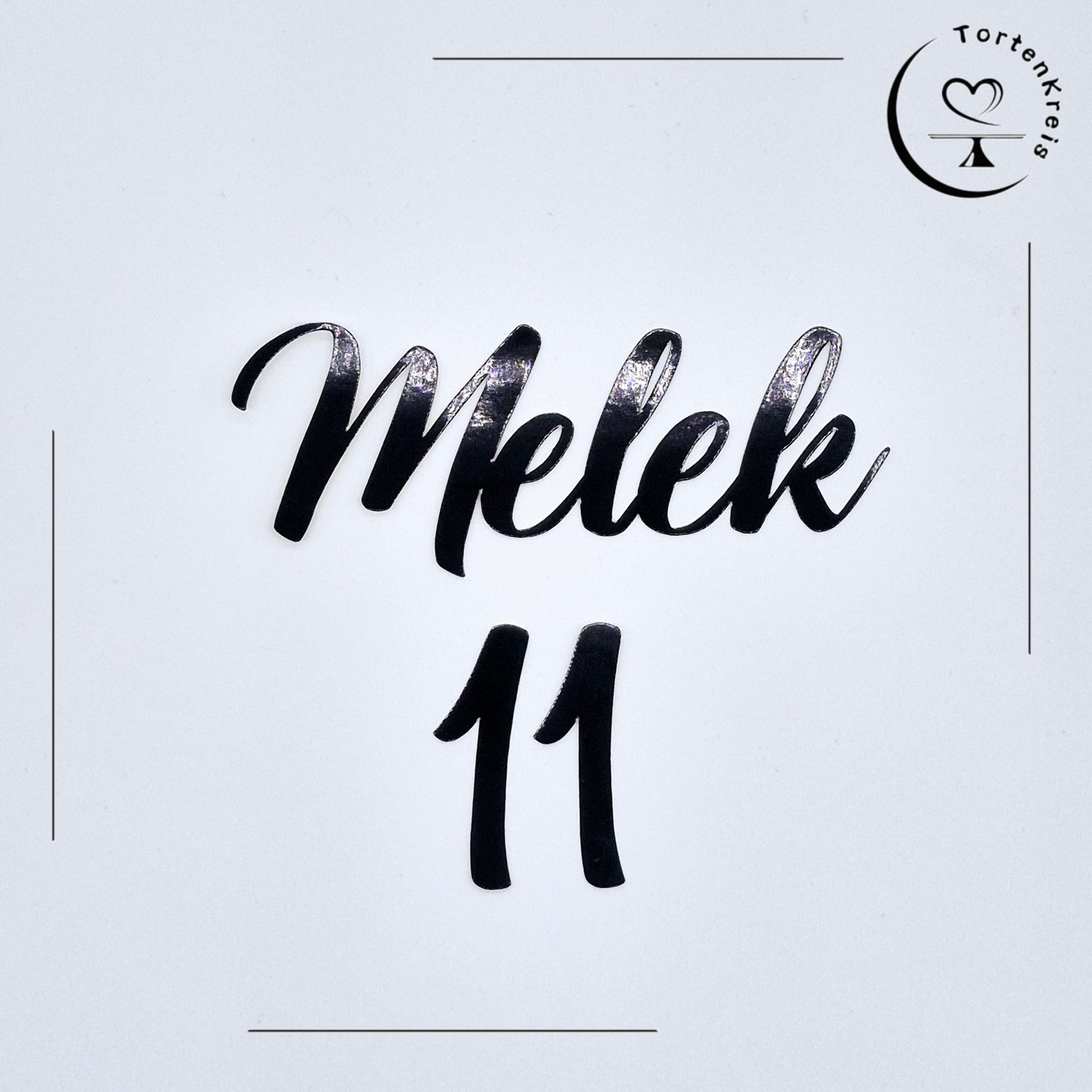 Personalisierter Topper mit Name und Zahl