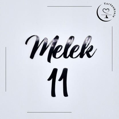 Personalisierter Topper mit Name und Zahl