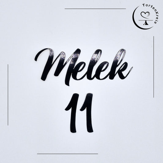Personalisierter Topper mit Name und Zahl