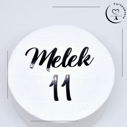 Personalisierter Topper mit Name und Zahl