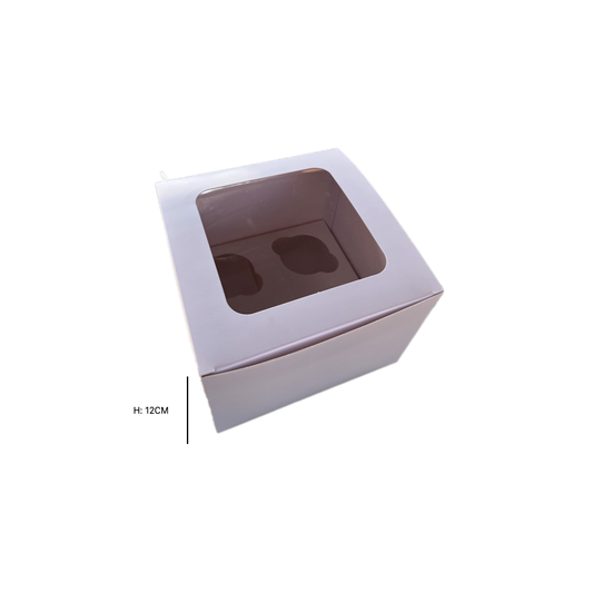 Hohe Cupcake-Box für 4 Stück – Höhe 12 cm – Extrahoch