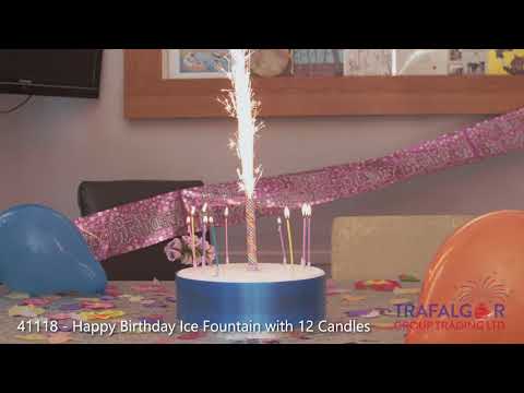 Feuerwerk Partybrunnen Happy Birthday + 12 Kerzen